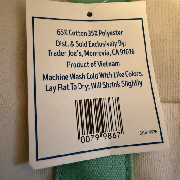 Trader Joe's Pastel Green Mini Canvas Tote Bags 2025 LIMITED EDITION NWT - Picture 4 of 13